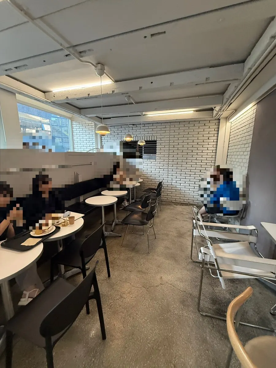Café seating with a different atmosphere on each floor