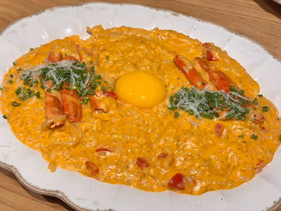 A plate of spicy crab risotto at Eulji Darak