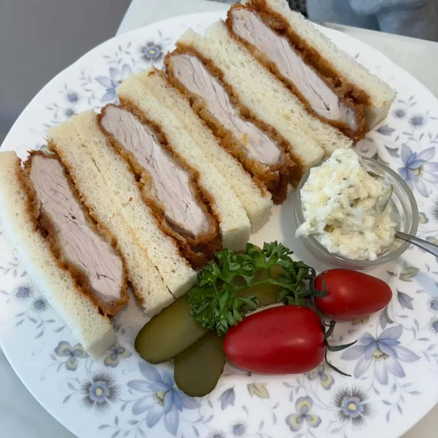 Katsu sando with a thick pork cutlet