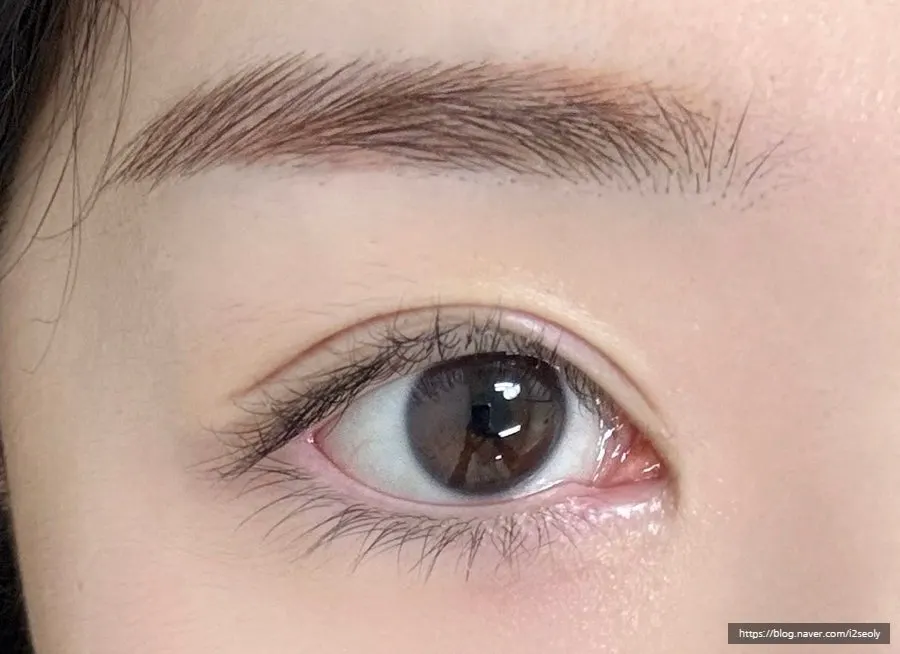 Tangled lashes before the treatment, with the lift grown out