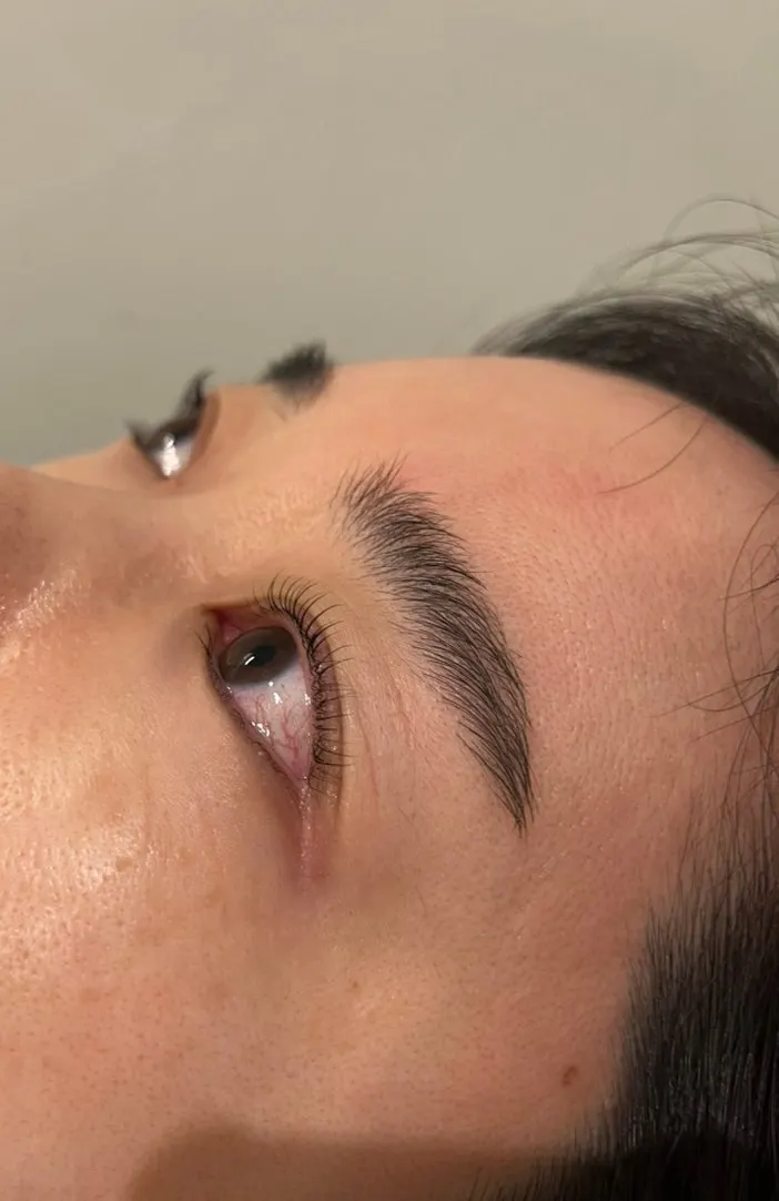 Eyes looking defined after the completed lash lift