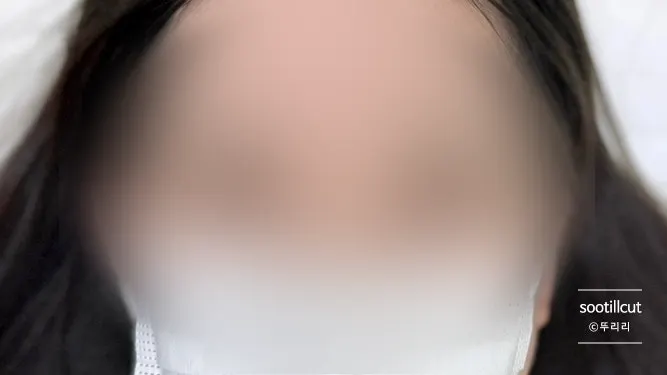 섀도우기법 시술 직후 완성된 눈썹