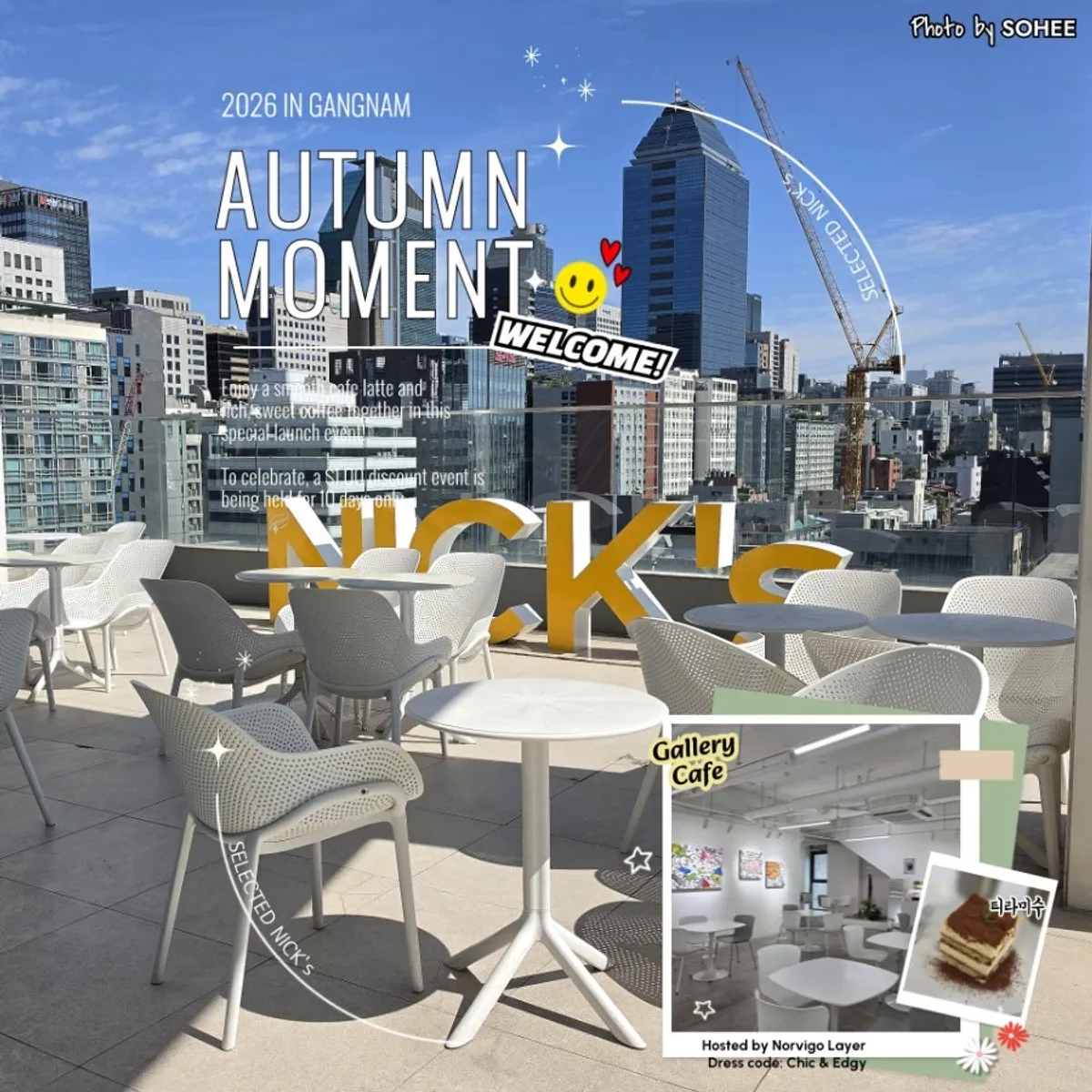 Selected Nicks tiramisu takeaway and venue-rental information