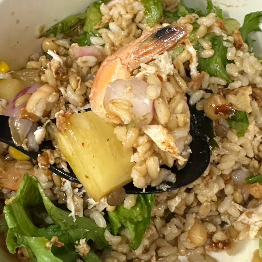 Shrimp poke mixed half and half