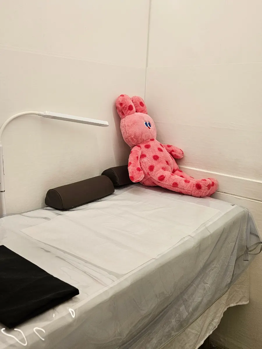 Cute doll in the waxing room