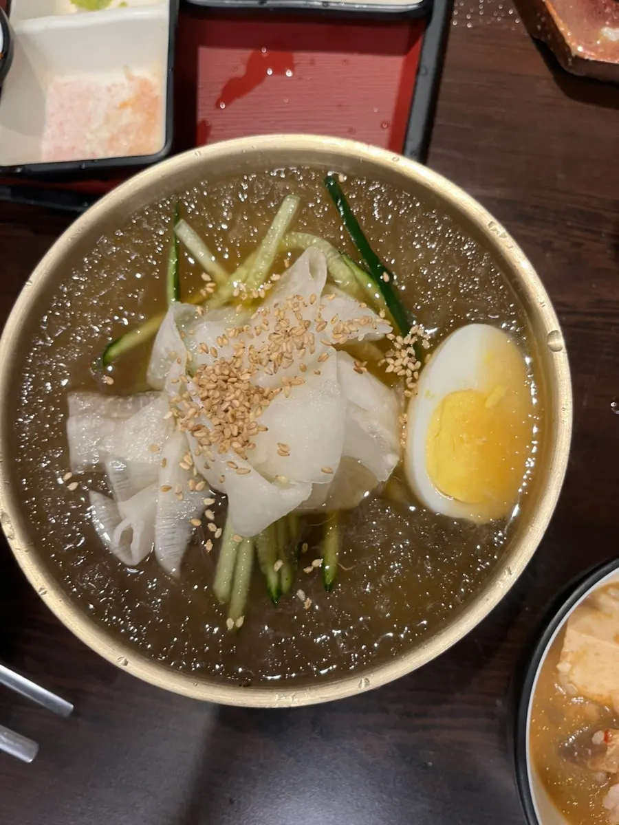 冷たいスープの水冷麺