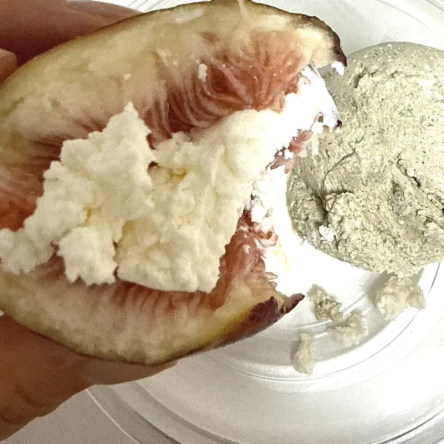 Plain Greek yogurt topped with figs
