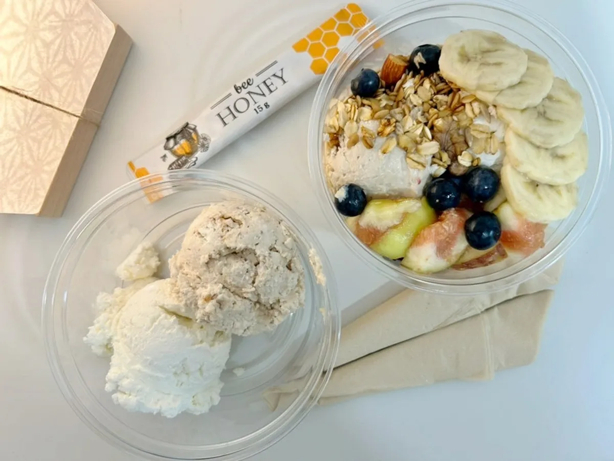 One dense scoop of Greek yogurt
