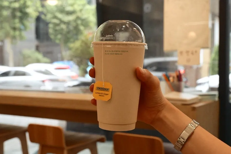 TWG lemon ginger tea brewed at the café