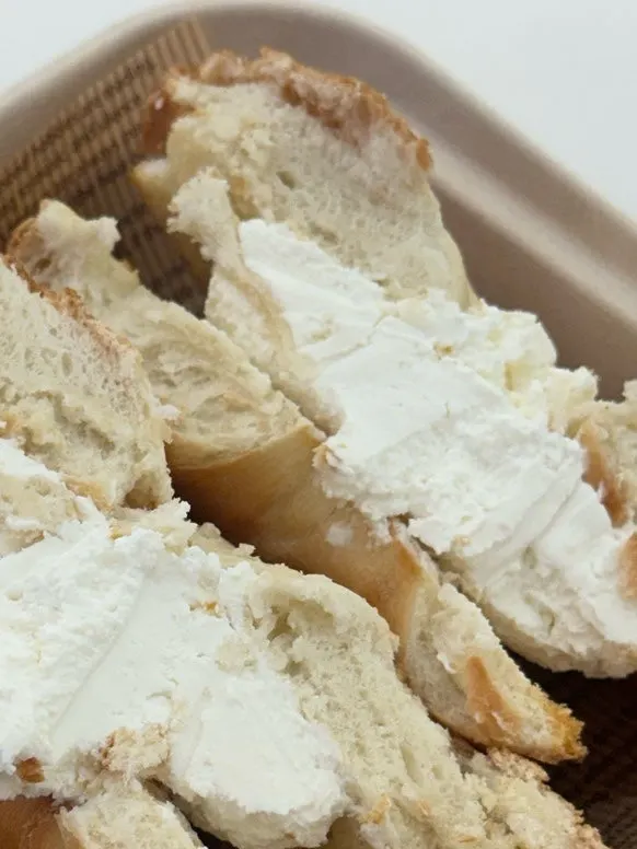 Sandwich with yogurt between the bread