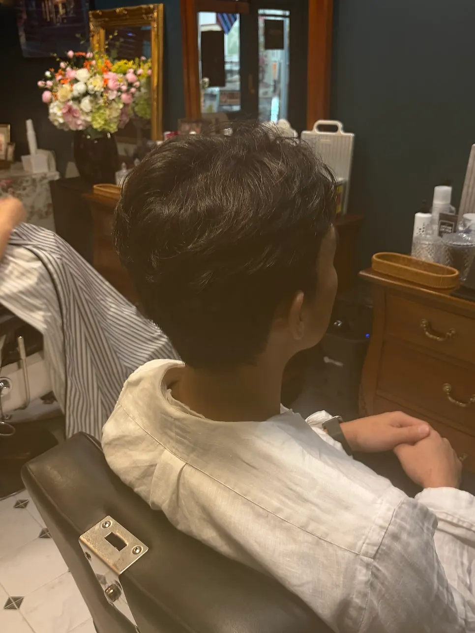 Wedding hairstyle finished the day before the ceremony
