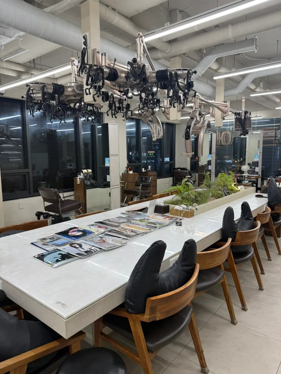 View of the salon interior
