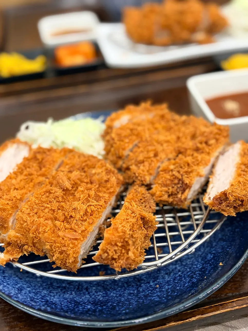 Cross-section of the thick loin pork cutlet