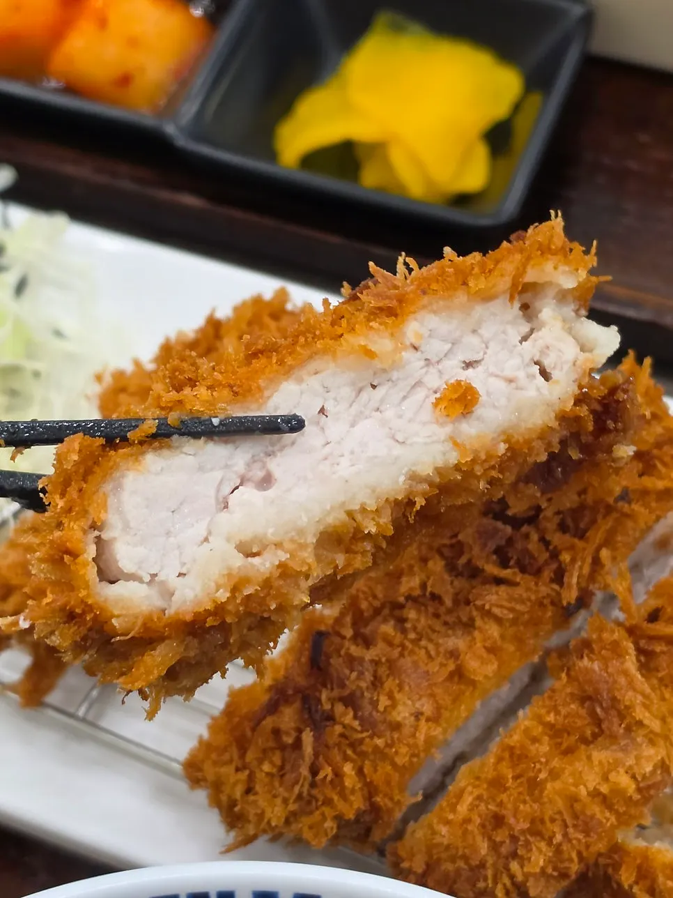 Generous plate of double loin pork cutlet