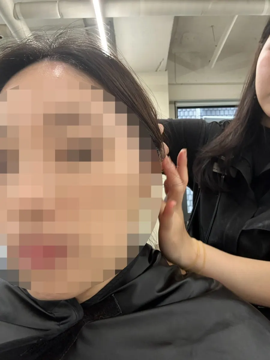 Applying anti-stain solution along the hairline