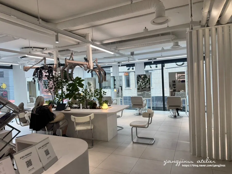 White interior of Anew Hair
