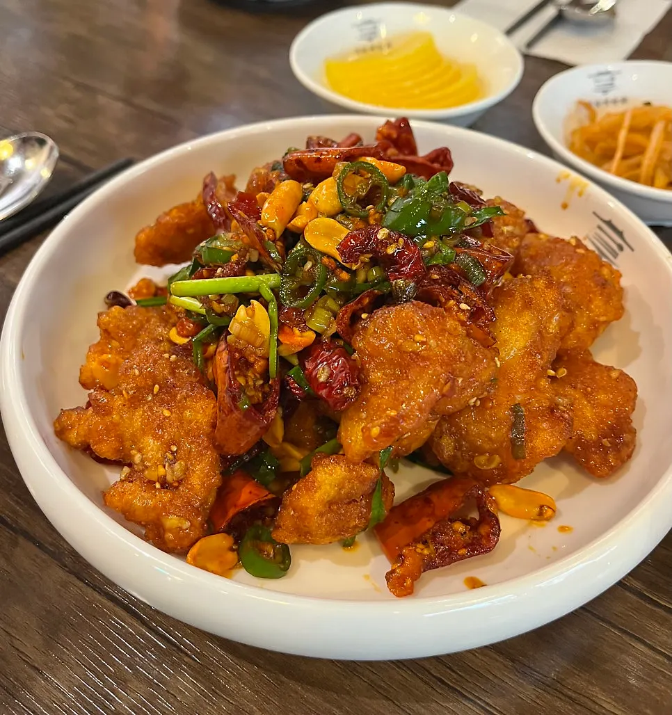 Generous serving of kkanpunggi topped with chives