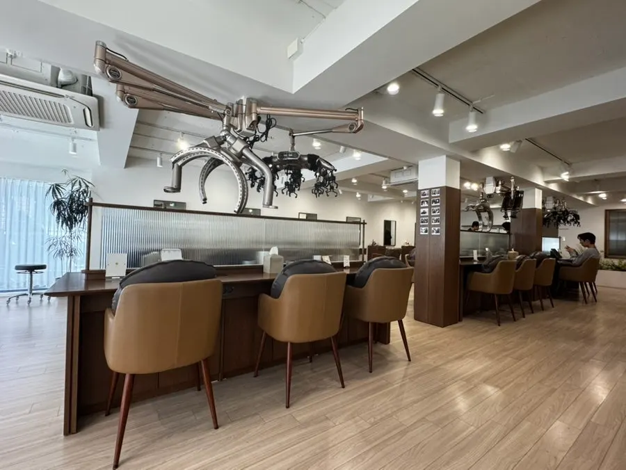 Warmly atmospheric hair salon space