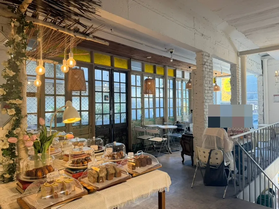 Bright, antique interior at Something About Coffee