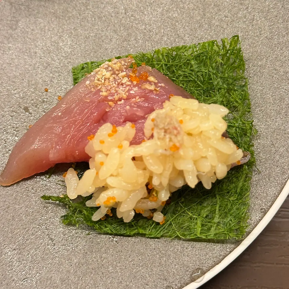 Kaisendon garnished with flying fish roe and egg