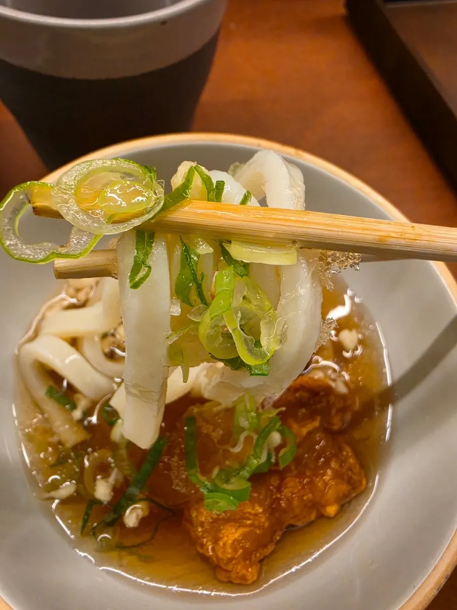 Cold udon served midway through the meal