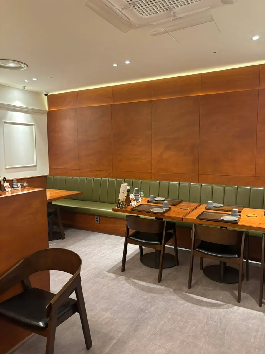Long bar-style counter seating