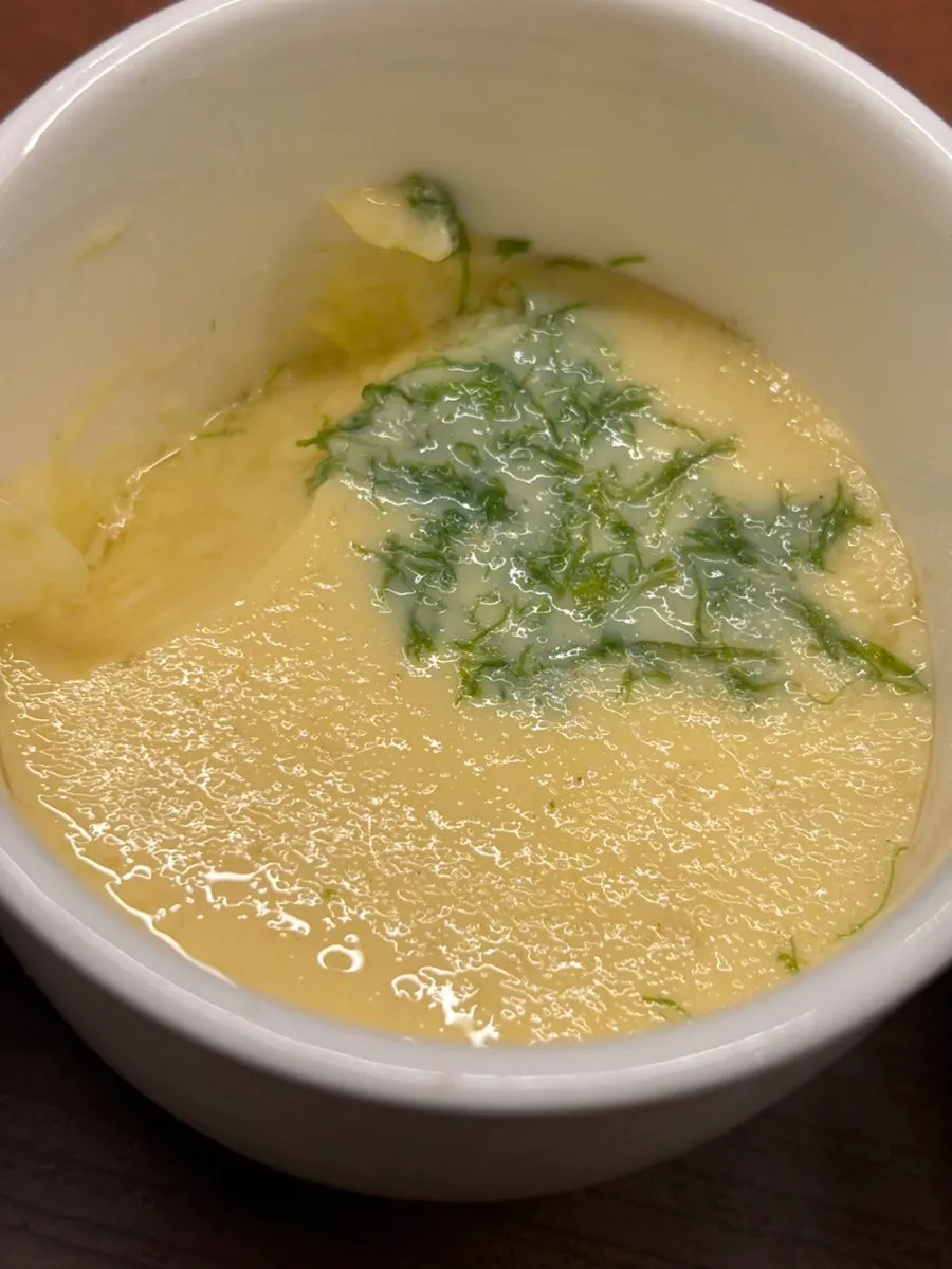 Chawanmushi with a whole shrimp inside