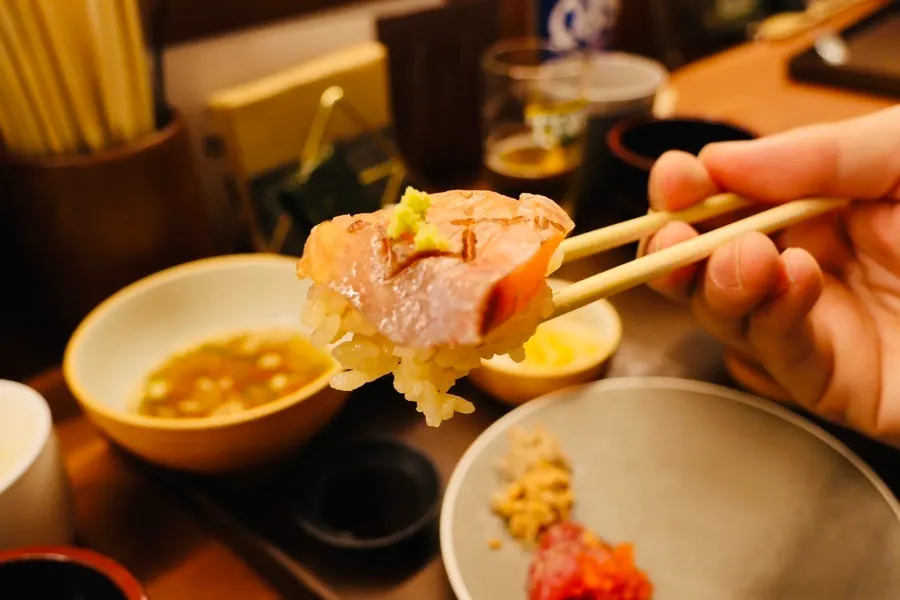 Ankimo, or monkfish liver, served alongside the kaisendon