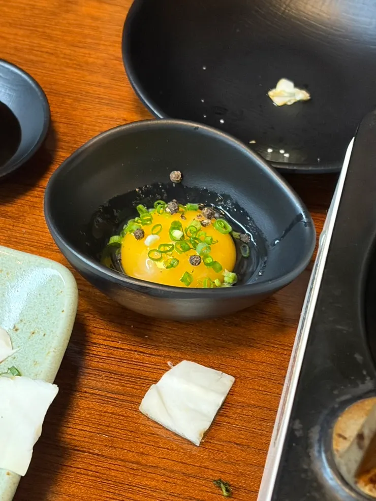 Sukiyaki with dipping egg