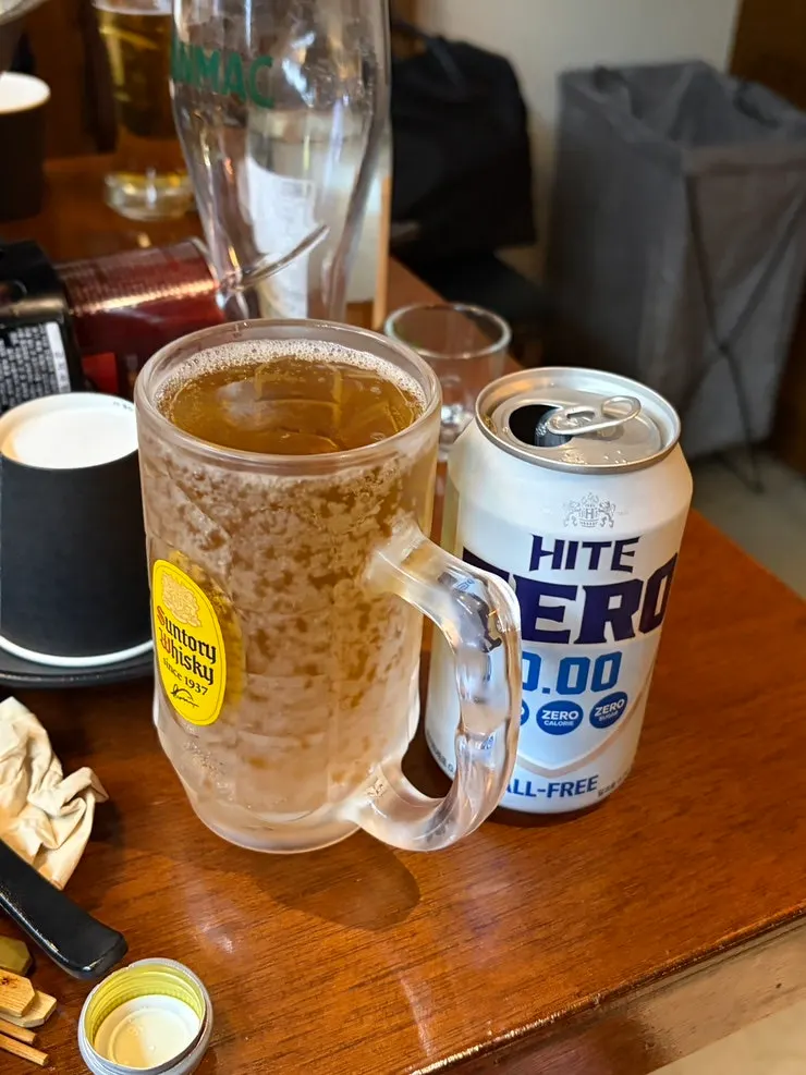Draft beer and zero-alcohol beer at Izakaya Goko