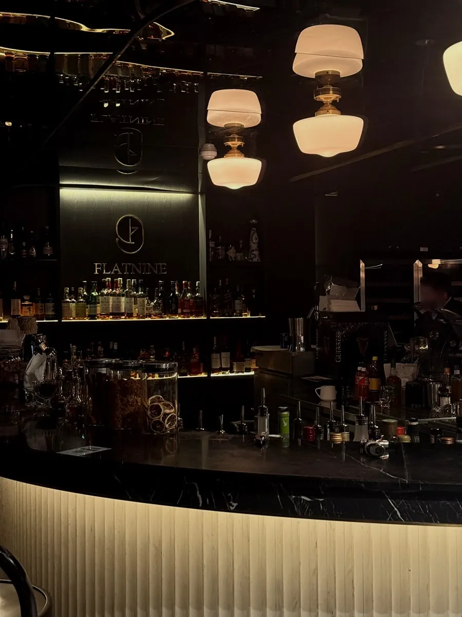 Seating and lighting at the Flat Nine jazz bar