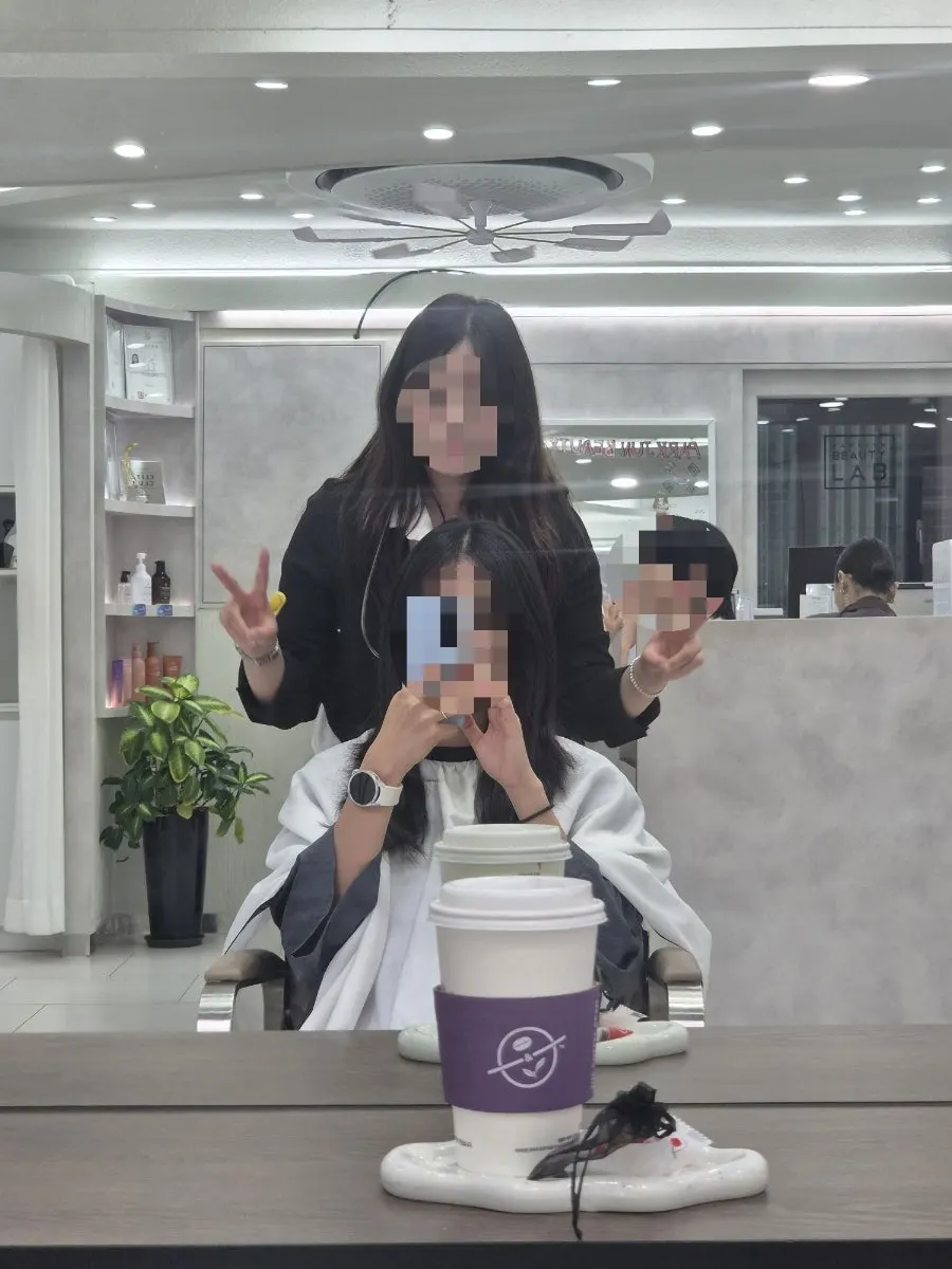 커트와 숱 정리를 마친 모습