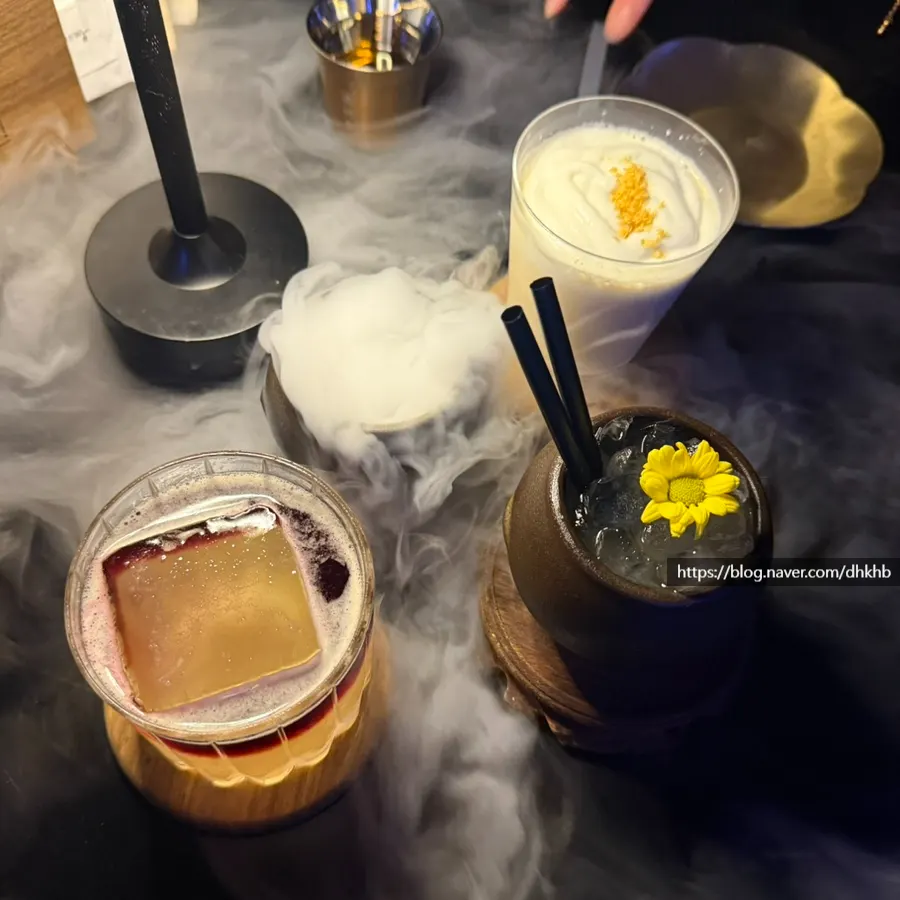 Table with classic cocktails selected