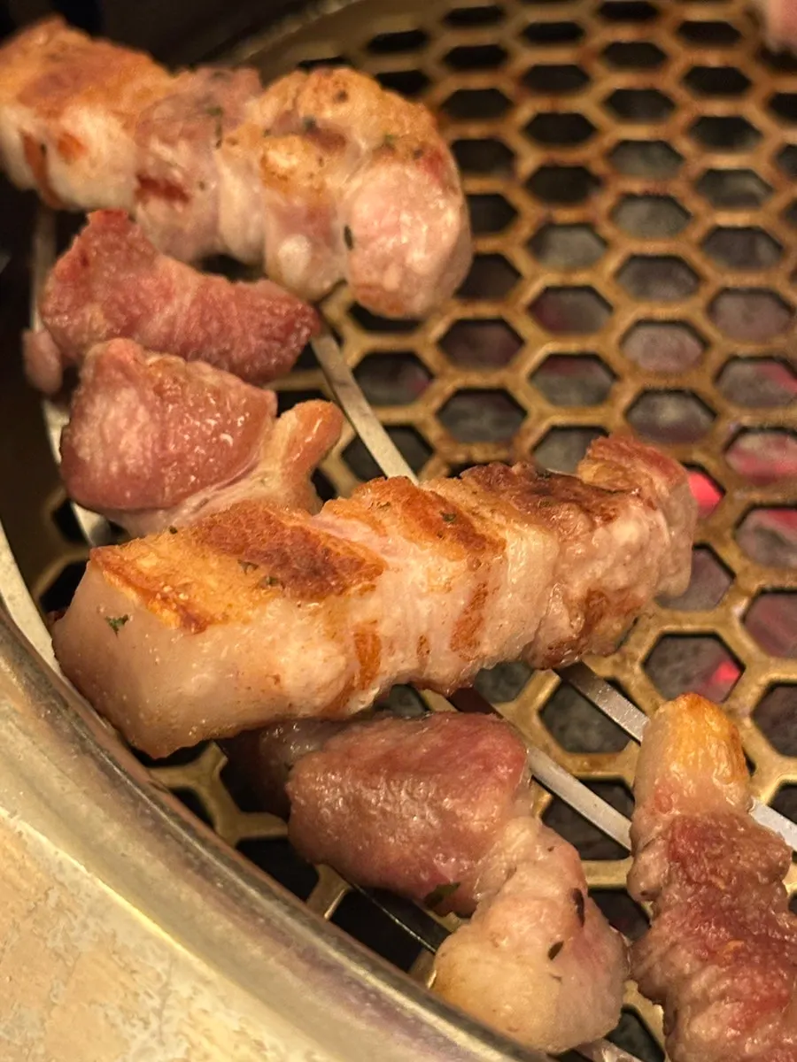 Close-up of grilling ogyeopsal