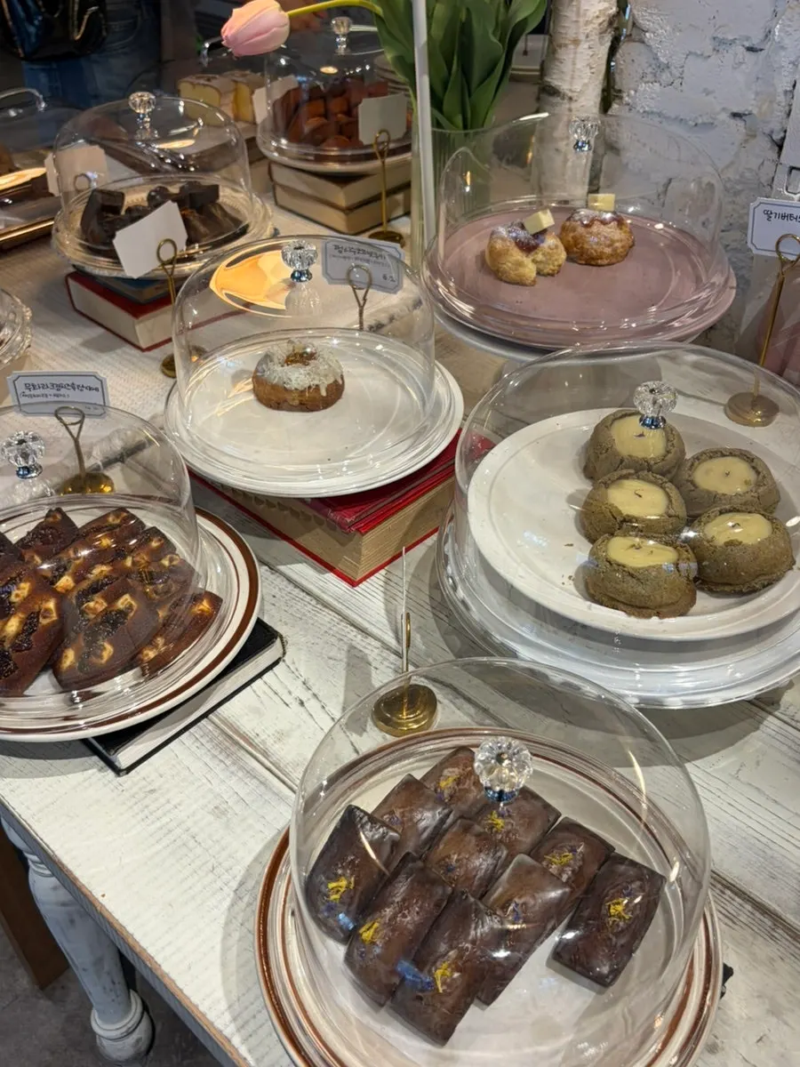 Desserts displayed in the 2nd floor showcase