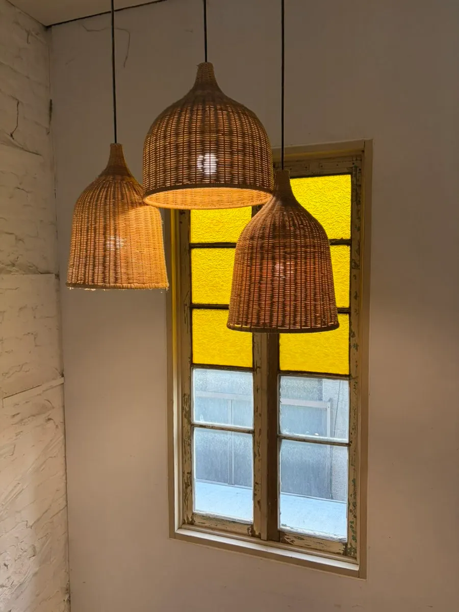 Interior seating and lighting at Something About Coffee
