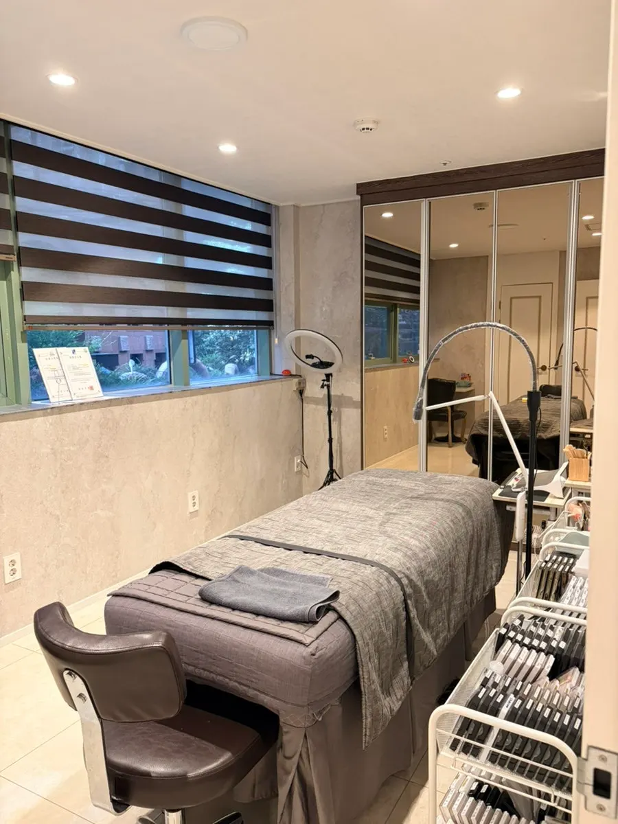 Interior vanity and decor inside the salon