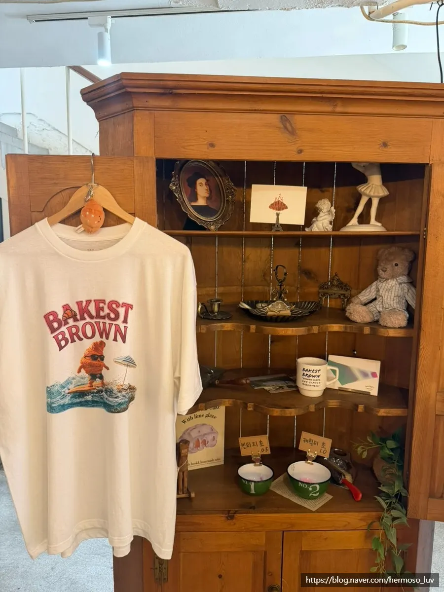 Cute café interior and merchandise