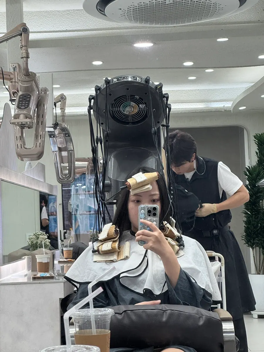 커트와 펌 시술 전 모발