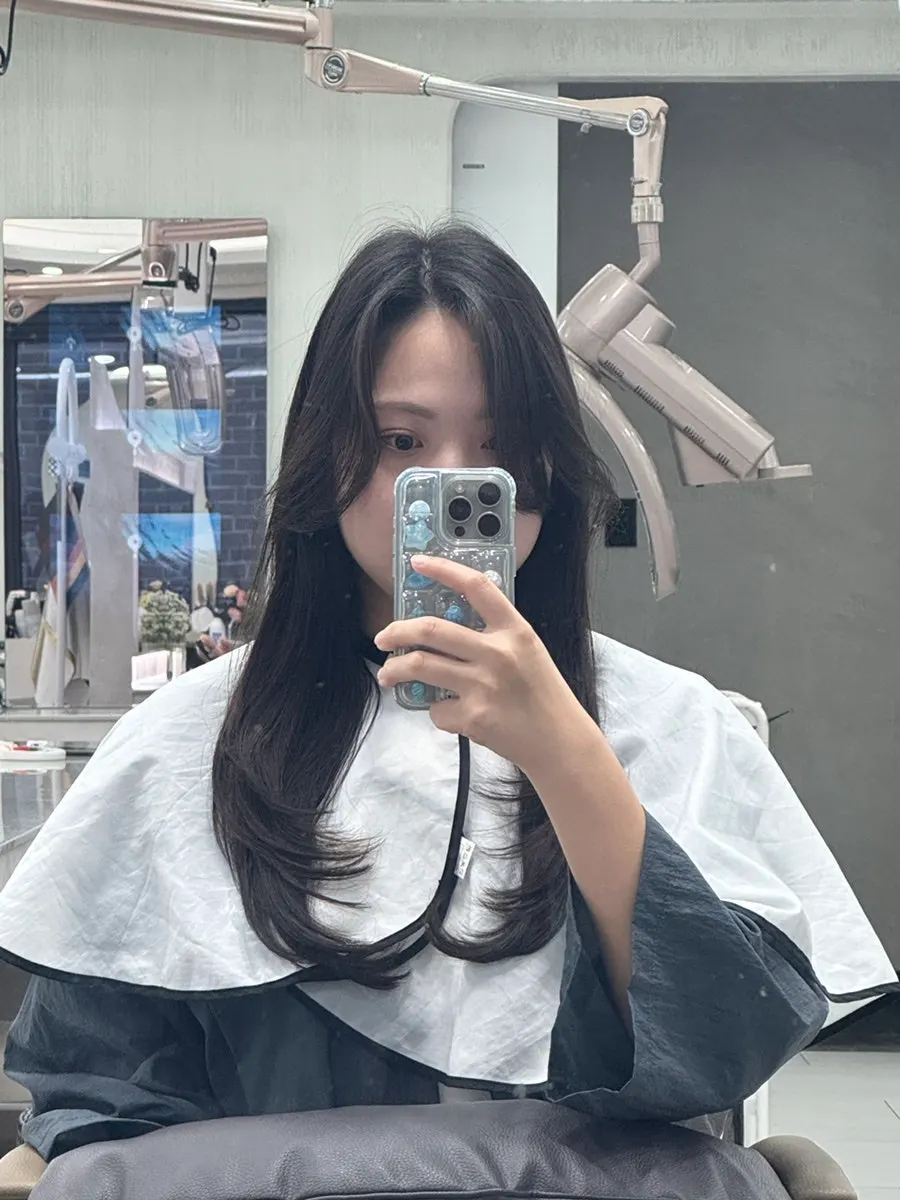 완성된 레이어드 C컬펌