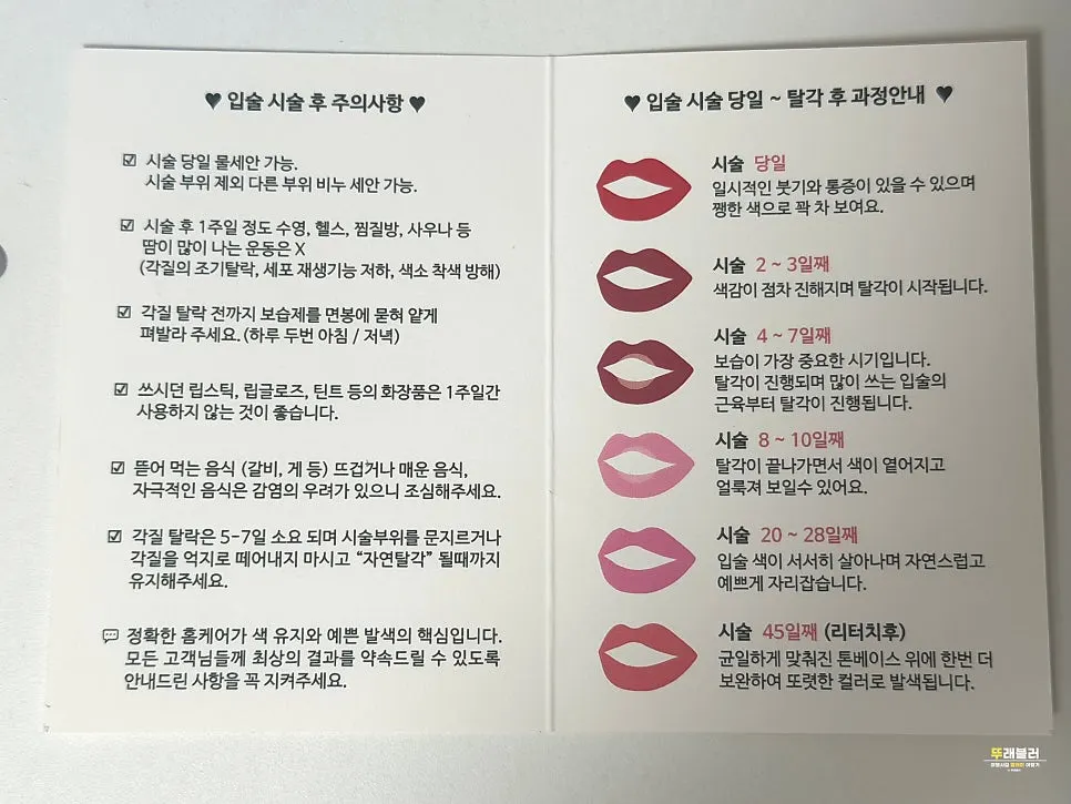 Aftercare instructions following a lip tattoo