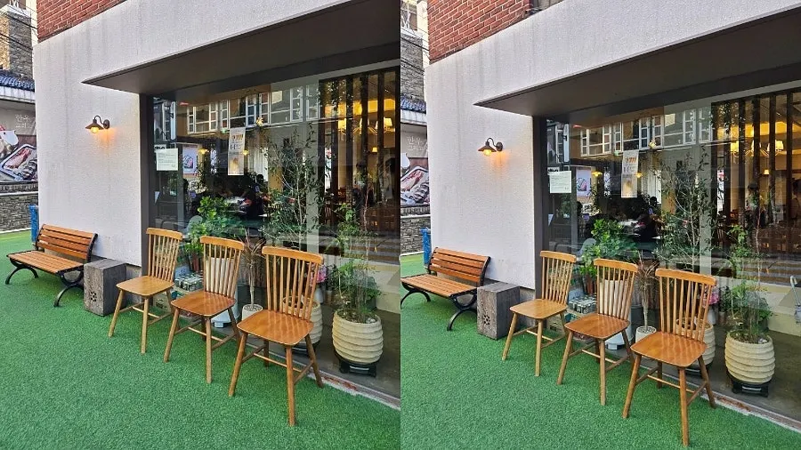 모아 강남 매장 앞 야외 웨이팅석