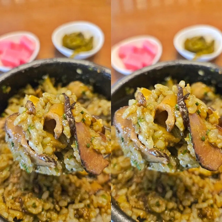 전복과 버섯을 곁들인 버터솥밥