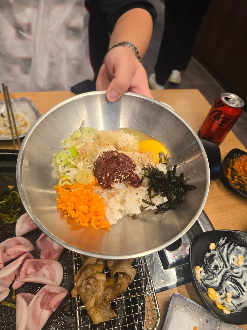 Self-serve fried rice made on the grill