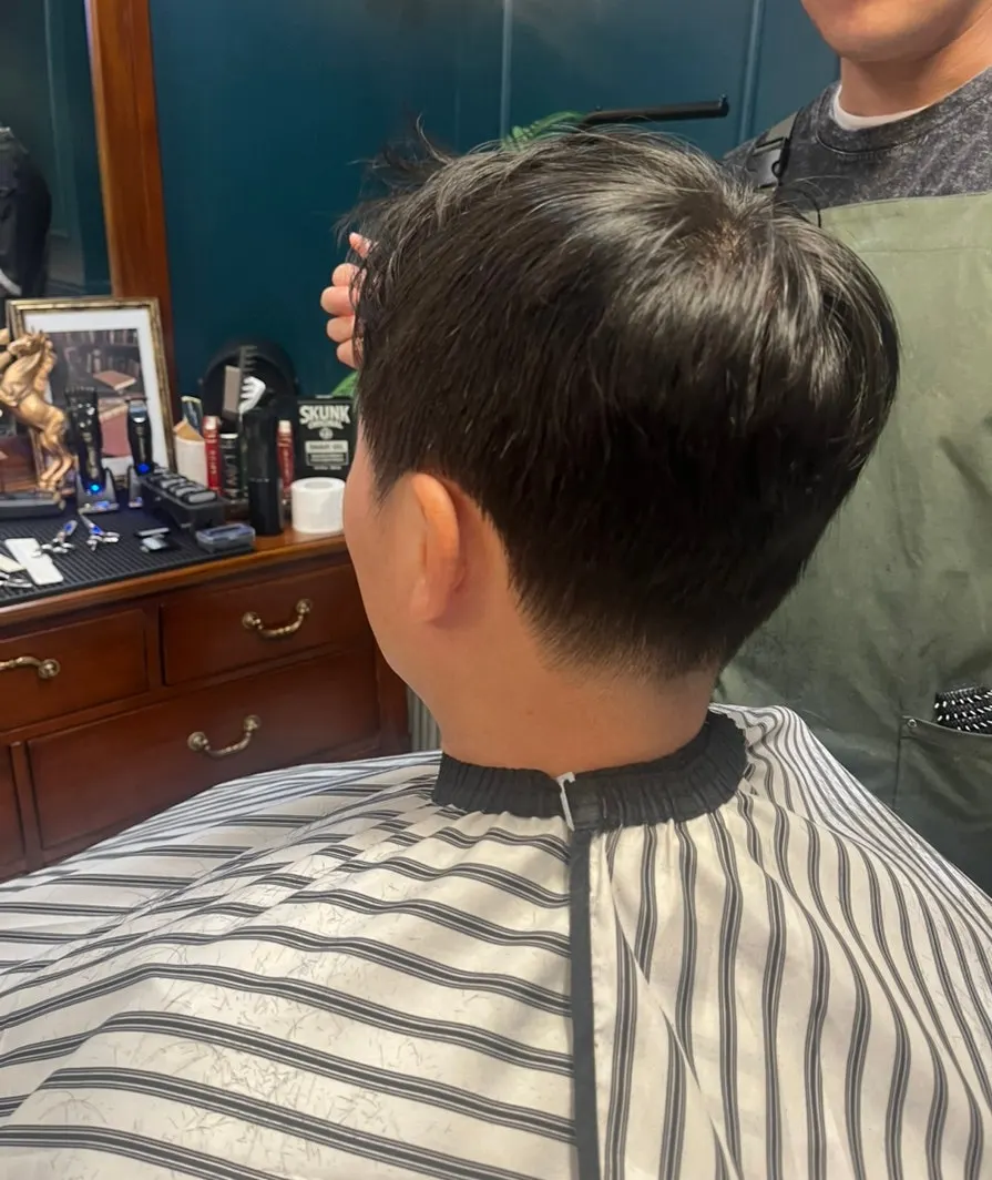 Gambar kemasan akhir cut dan down perm penuh