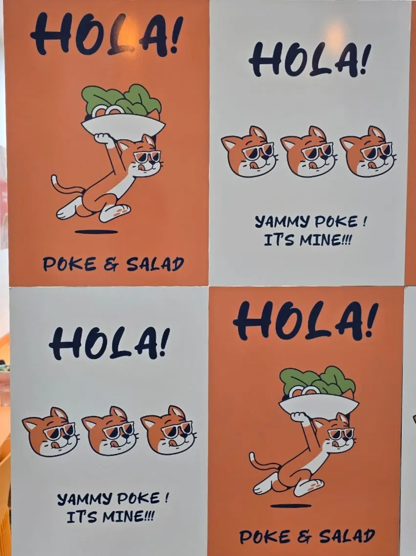 Vertical photo of the Ola Poke Gangnam storefront entrance