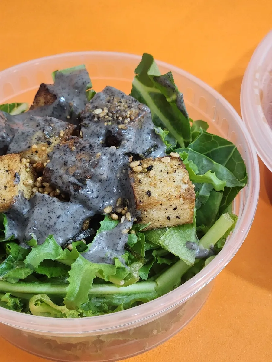 Mini tofu salad ordered as a side