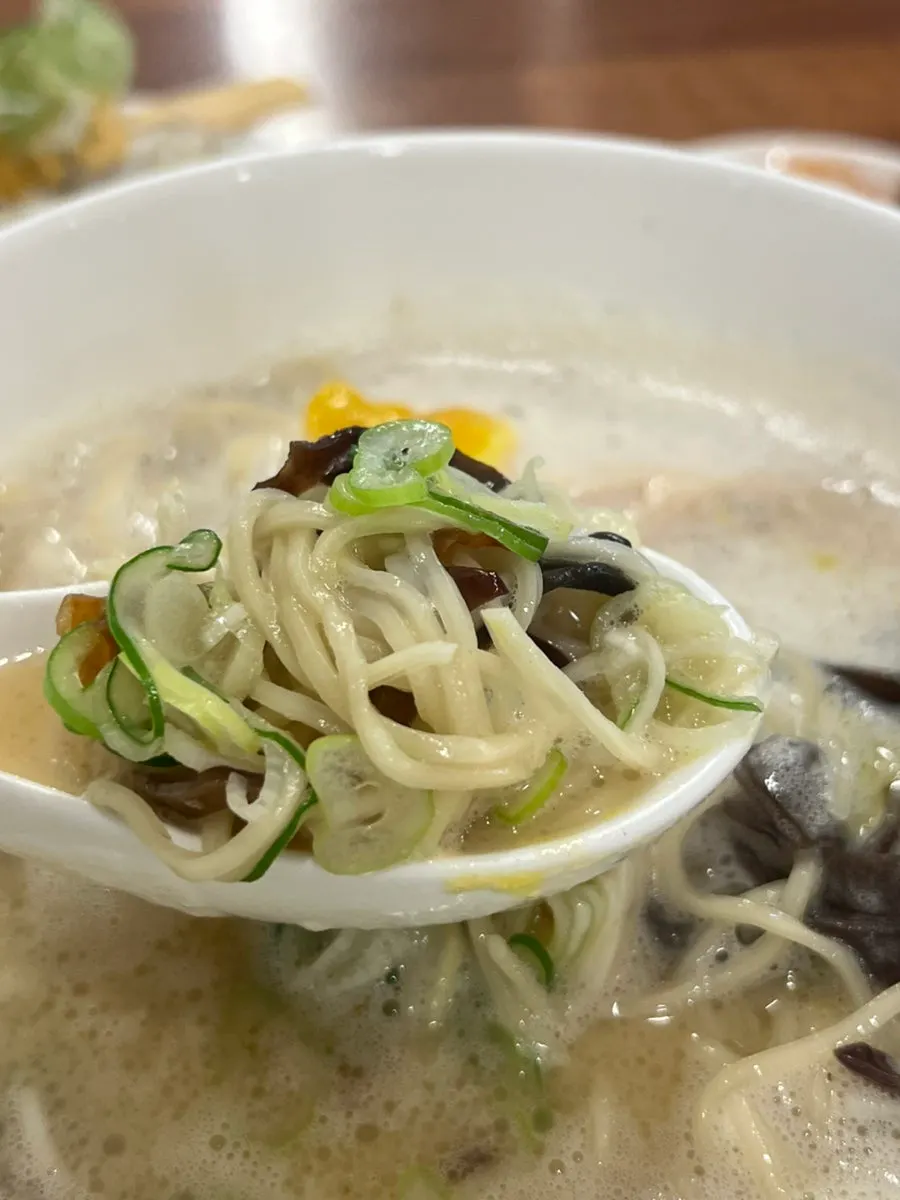 토리빠이탄 면과 닭고기 조합