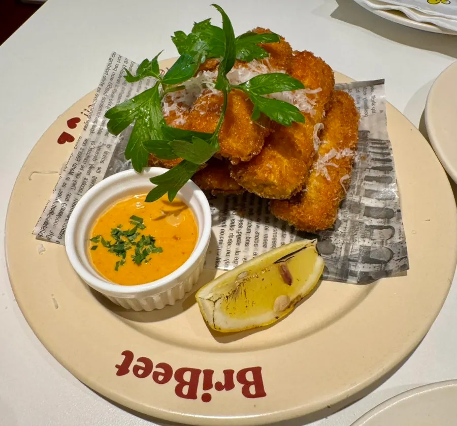 A plate of Brivit's eggplant fritters