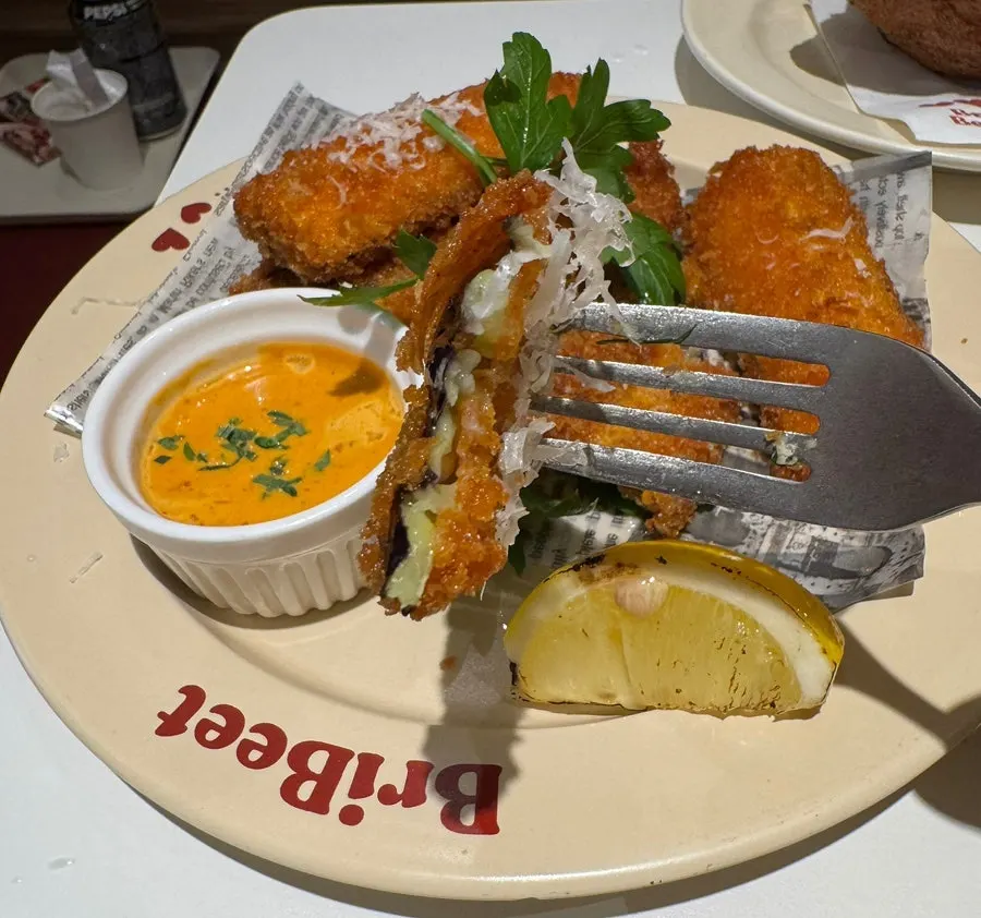 Eggplant fritters with a crispy exterior